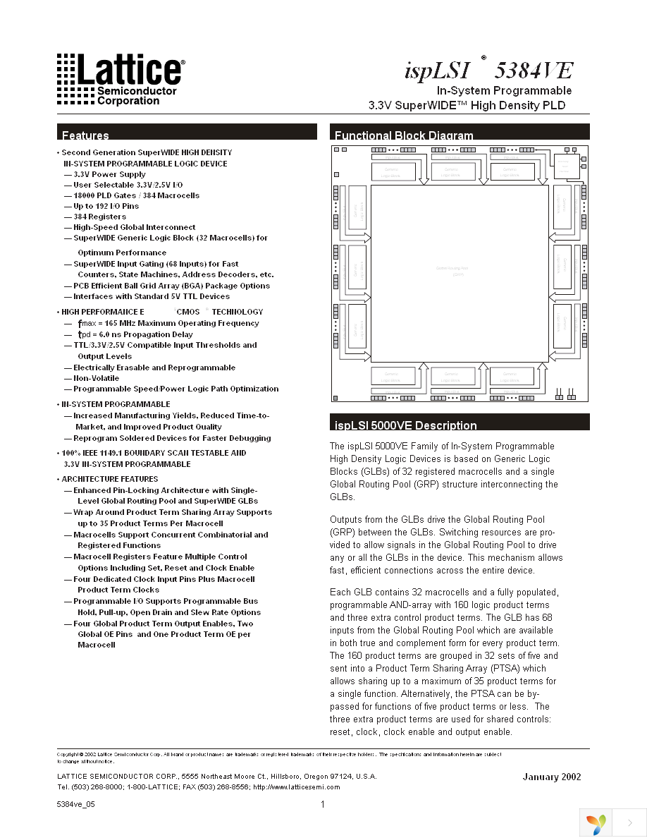 ISPLSI 5384VE-100LB272 Page 1